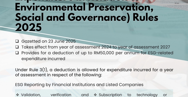 Income Tax (Deduction for Expenditure in Relation to Environmental Preservation, Social and Governance) Rules 2025